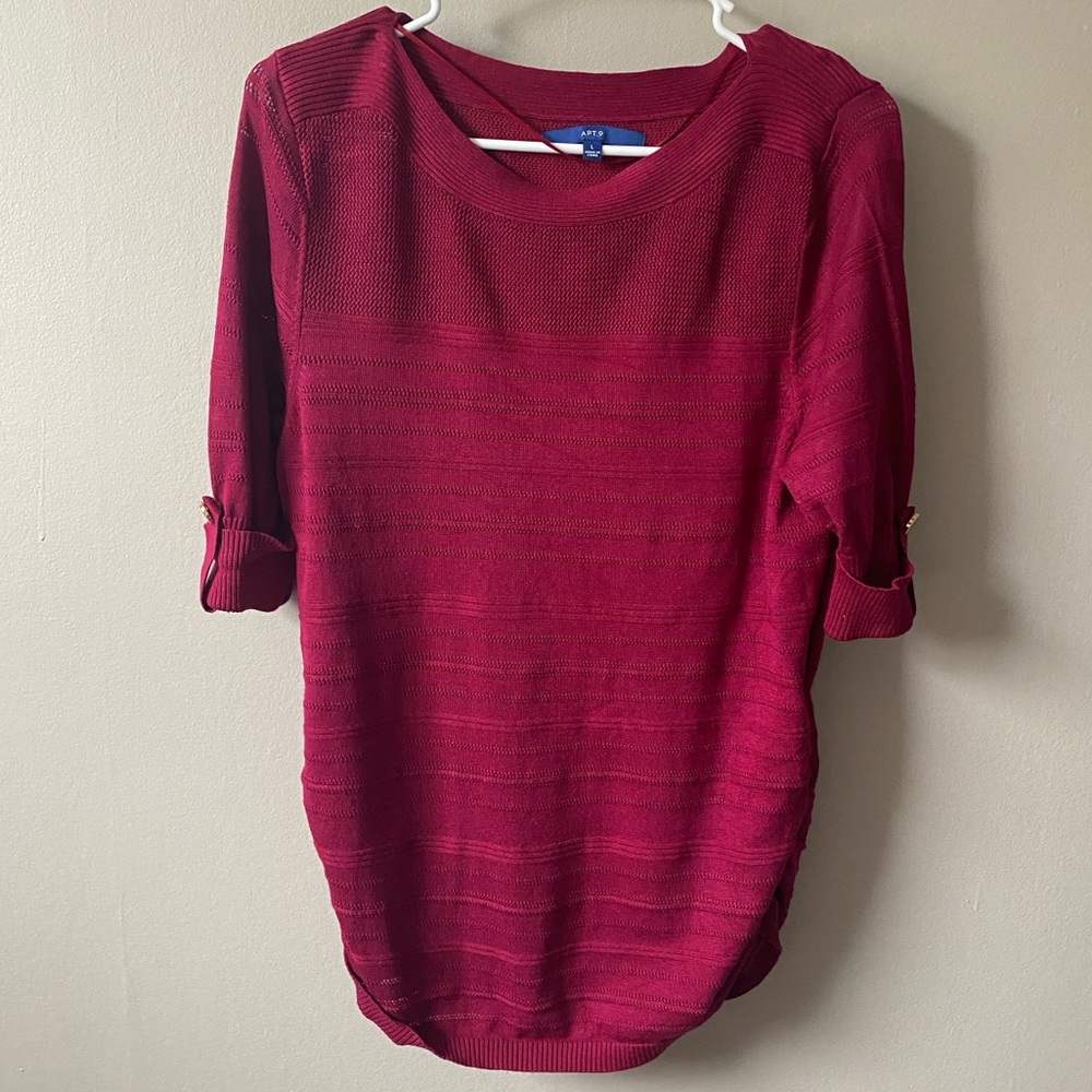 Apt. 9 Deep Red Sweater Sz L